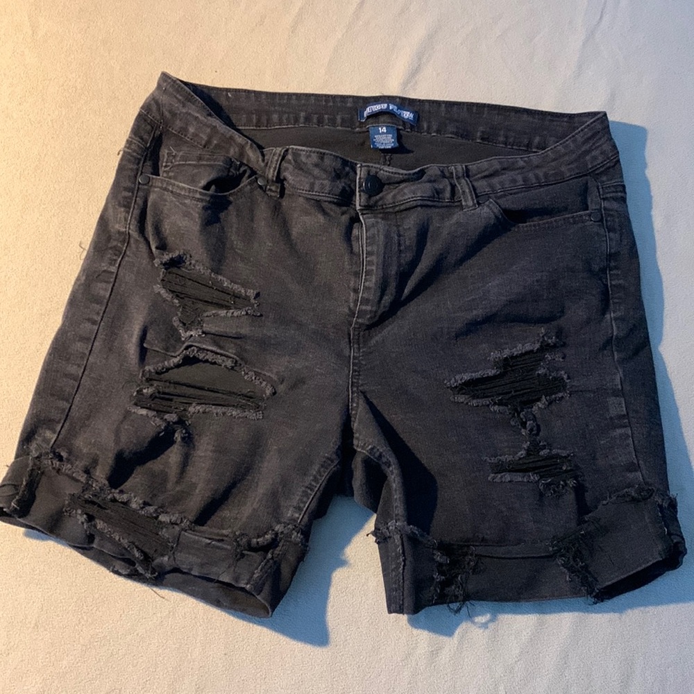 Black Ripped Shorts